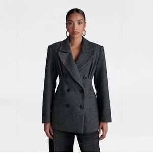 KBB by Kahlana Women's Double-Breasted Gray Blazer